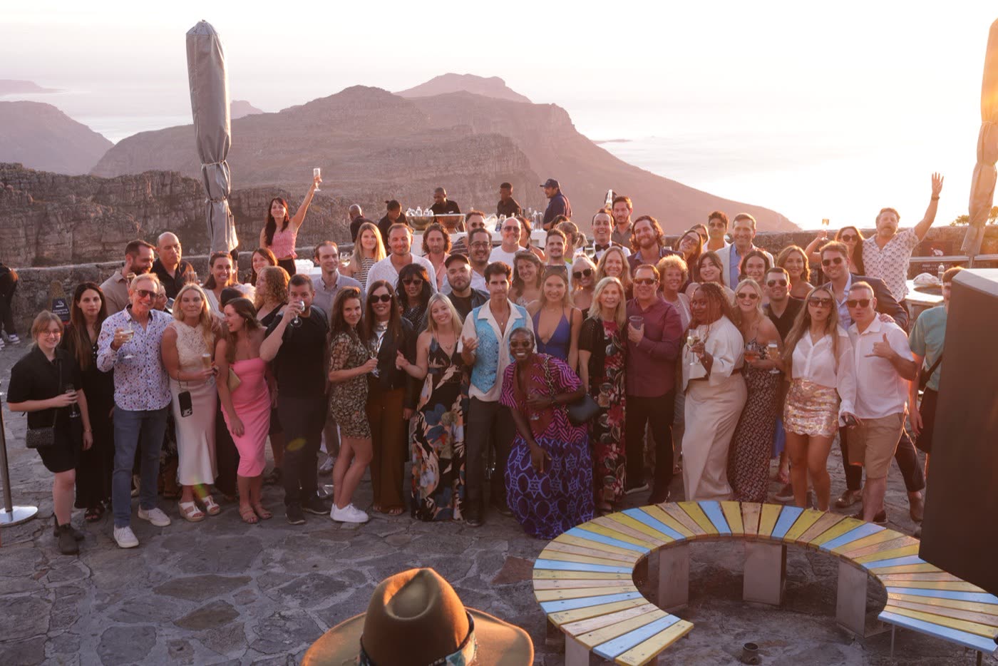 The Pangea community gathered above Cape Town at sunset