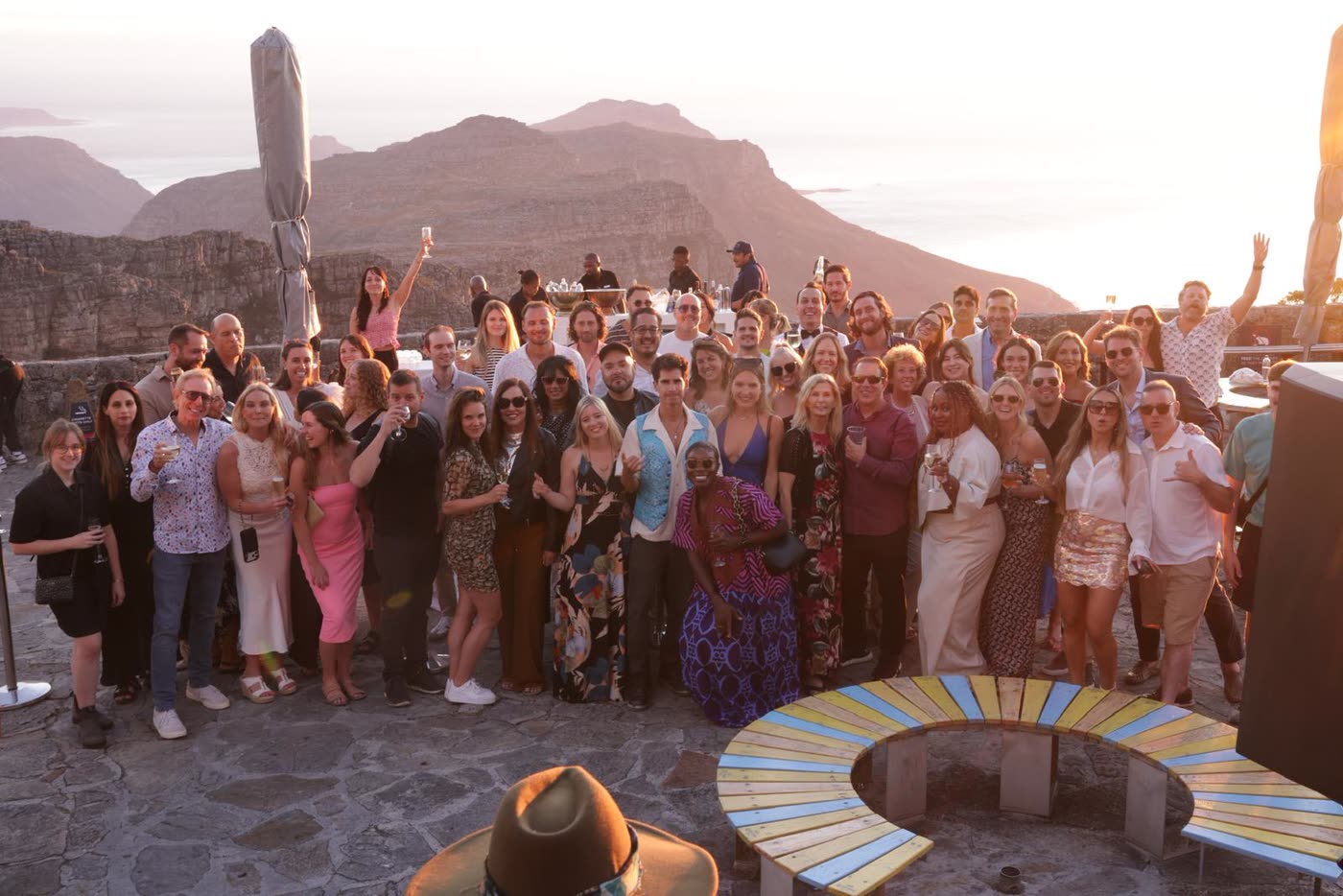 The Pangea community at sunset above Cape Town during Serendipity Summit